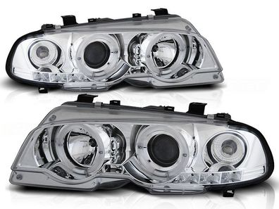 Scheinwerfer Dual Halo Felgen BMW E46 04 99-03 03 COUPE ANGEL EYES CHROM