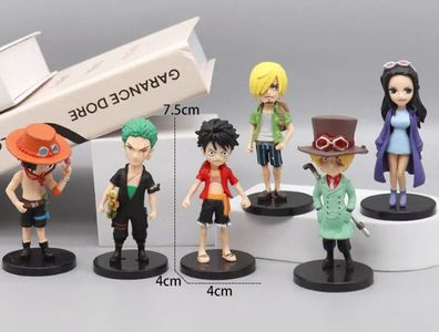 6 One Piece Figuren Anime Manga Set Sanji Robin Ace Luffy Ruffy Zorro Sabo etc