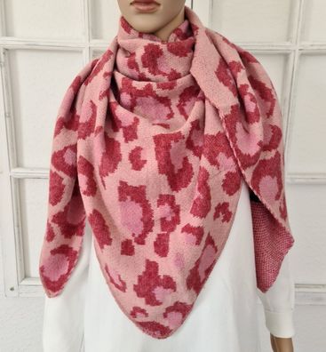 Blogger XXL Winter Dreieckstuch Schal Stola 100 % Viskose Animalprint Rosa/ Pink