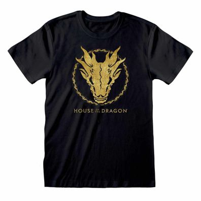Game of Thrones - House Of The Dragon – Gold Ink Skull Grösse M-L-XL-XXL neu Top