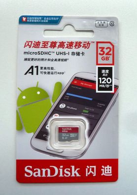 NEU: 32 GB SanDisk Ultra microSDHC UHS-I A1 32GB micro SDHC bis zu 120MB/ s