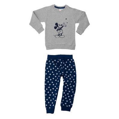 Disney Mickey Mouse Baby Set Unisex Oberteil Pullover & Hose 2-Teiler Grau/ Blau