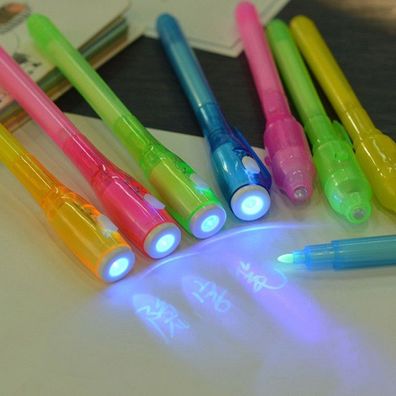 Kreativer magischer UV-Lichtstift, unsichtbare Tinte, lustiger Markierungsstift für