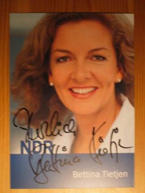 NDR Fernsehmoderatorin Bettina Tietjen - handsigniertes Autogramm!!!