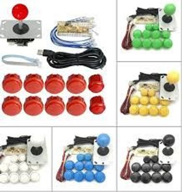 Blee 2 Spieler Arcade-Kit Null Verzögerung, USB-Controller PC Sanwa Joystick mit