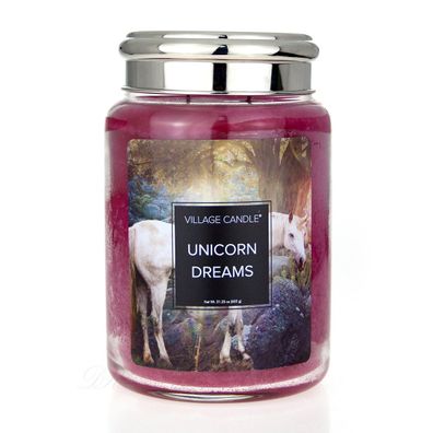 Village Candle Fantasy Fun Unicorn Dreams Duftkerze Großes Glas 626 g