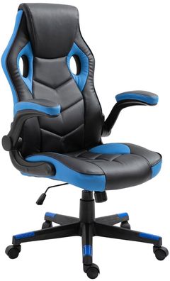 Bürostuhl schwarz/ blau 120kg belastbar Drehstuhl Zocker Gaming Gamer Sessel NEU