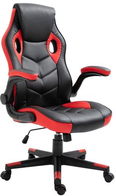 Bürostuhl schwarz/ rot 120kg belastbar Drehstuhl Zocker Gaming Gamer Sessel NEU