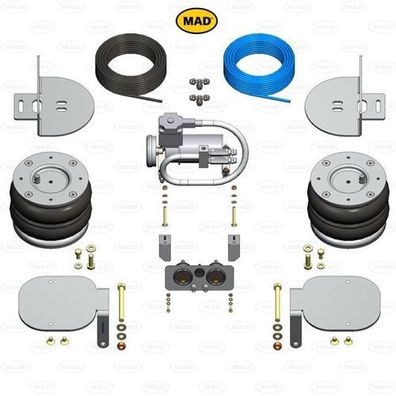 Für Master III ab 2019 MAD Zusatzluftfeder 8 Zoll + Kompressor HA Zwillingsbereifung