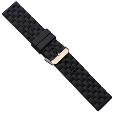 Herzog Rubber Style Uhrenarmband 22mm schwarz Kunststoff gleichlaufend