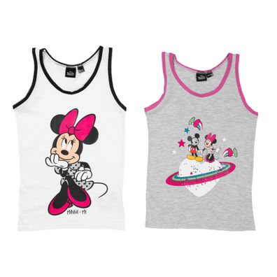 Disney Unterhemd für Mädchen - Minnie Mouse Kinder Top Hemdchen (2er Pack)
