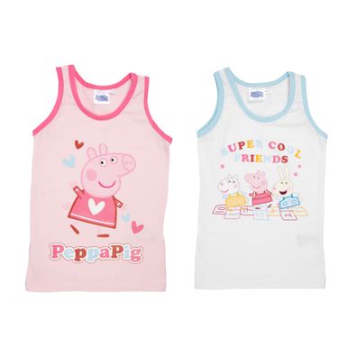 Peppa Wutz Unterhemd für Mädchen - Friends Kinder Top Hemdchen Bunt (2er Pack)