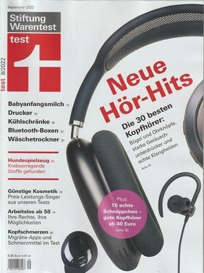 Stiftung Warentest: Zeitschrift test, Ausgabe September 2022