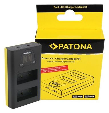 PATONA Dual LCD USB Ladegerät für Fujitsu