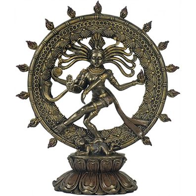 Dekofigur Indoor - Shiva bronzefarben - Hinduismus Figur Deko Gott Skulptur