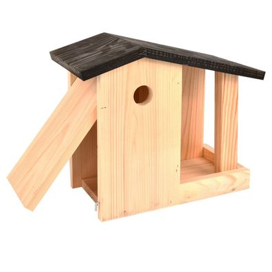 Praktisches 2in1 Vogelfutterhaus und Nistkasten Bastienne, Kohlmeise, L 27,8 cm