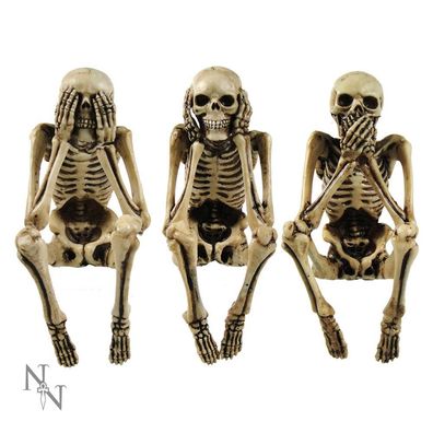 Dekofigur Indoor - Veronese Drei Weisen Skelette 10 cm - Skelett Ornamente Tote Tod G