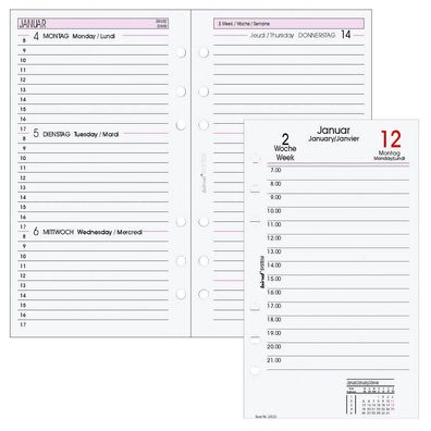 bind Kalendereinlage 2023 DIN ca. A6 - 1 Woche / 2 Seiten