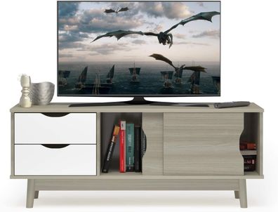 Modernes TV-Regal, TV-Schrank für Fernseher bis zu 60 Zoll TV-Lowboard für Wohnzimmer