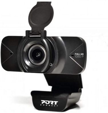PORT Webcam Full HD 1.080p HD-Webcam USB-Webcam schwarz