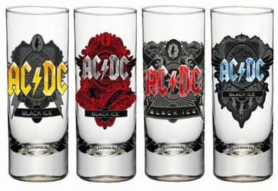 ACDC AC/DC Schnapsgläser 4er-Pack Black Ice - Tequila Shot Glas