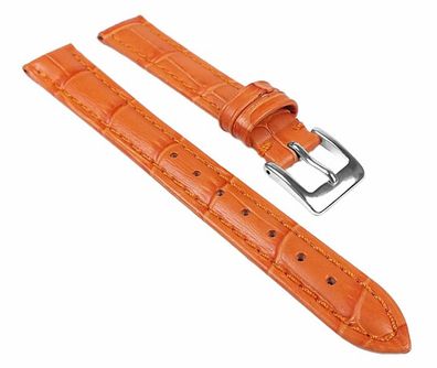 Alligator Prägung Ersatzband Uhrenarmband Kalbsleder Band Orange 23521S