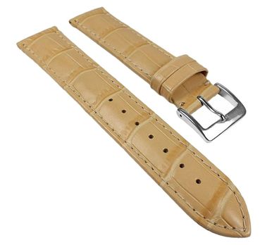 Alligator Prägung Ersatzband Uhrenarmband Kalbsleder Band Vanilla 23483S