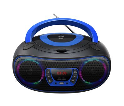 CD-Player mit LED Discolicht Radio USB Bluetooth MP3 AUX Denver TCL-212BT BLUE