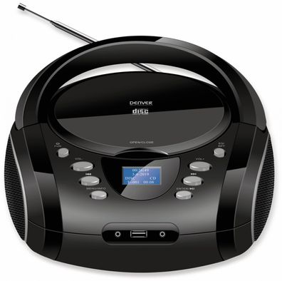 CD Player Boombox DAB+ UKW Radio mit Bluetooth, USB und AUX-In Denver TDB-10