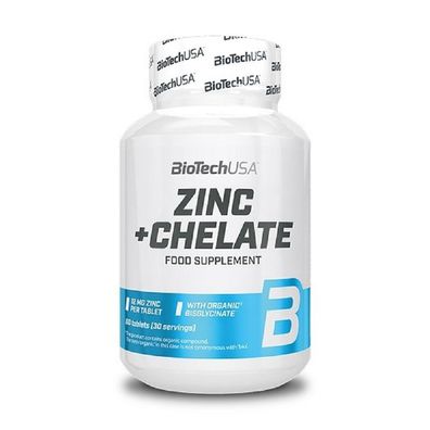 BioTech USA Zinc Chelate 1 Pack x 60 Tabletten - Chelatiertes Zink - Zinkoxid und ...