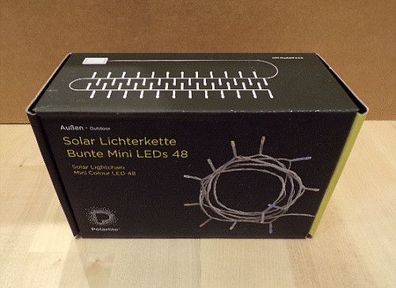 Polarlite Solar Akku Garten Lichterkette 9,4m Außen Outdoor 48 Bunte LED IP44
