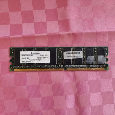 Infineon DDR1 Speicher RAM PC2700U 333MHz CL2.5 HYS64D32309GU-6-A 256MB Restposten