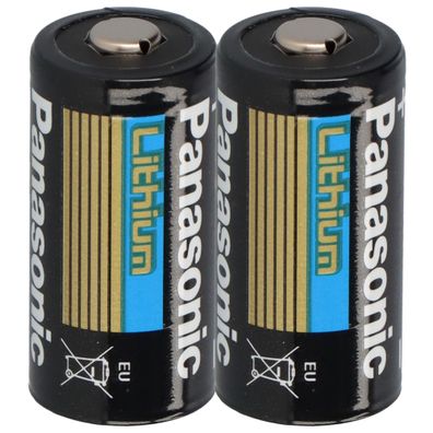 2x Panasonic 3V CR123A DL123A Batterien CR17345 Ultra Lithium Foto Bulk