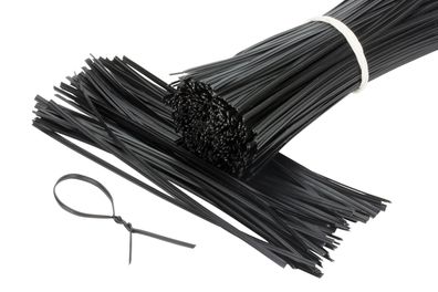 500 Stück Twist Ties 12cm Bindestreifen Bindedraht Kabelbinder schwarz