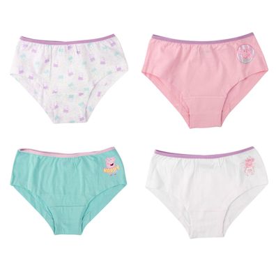 Peppa Wutz Panty für Mädchen Slip Unterhose Unterwäsche Mehrfarbig Bunt 4 Stück