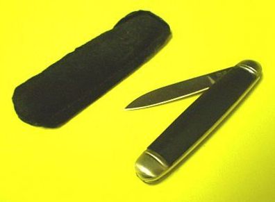 Mini Taschenmesser Klappmesser Edelstahl Messer mit Ledergriff und Etui
