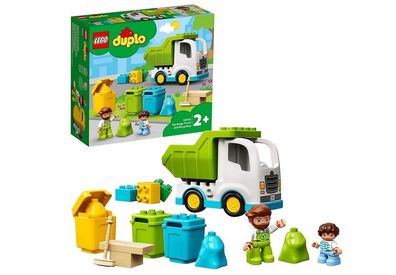 LEGO 10945 DUPLO Müllabfuhr und Wertstoffhof Müllauto Spielzeug Kinder Lernen