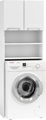 Waschmaschinenschrank - 4 Einlegeböden & 2 Türen - weiß