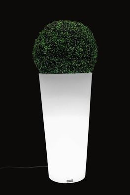 Blumentopf mit LED-Beleuchtung 80 cm hoch – Weiß