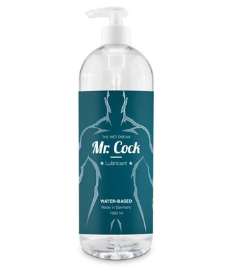 Mr. Cock Gleitgel Wasserbasis Gleitmittel Pumpspender 1000 ml / 1 Liter Dickflüssig