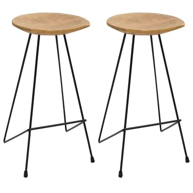 vidaXL Barhocker 2 Stk. Massivholz Teak