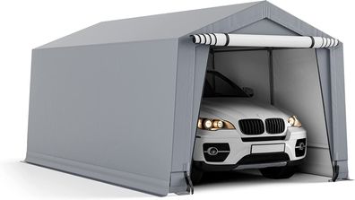 Garagenzelt Carport 490 x 290 x 245 cm, Zeltgarage mit Türen Weidezelt Lagerzelt