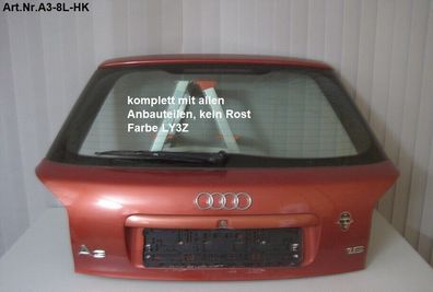 Audi A3 8L Heckklappe komplett Isisrot LY3Z