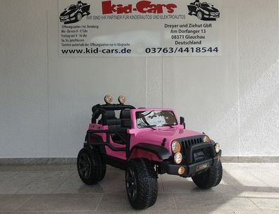 Kinderauto elektrisch Jeep 12V 2x45W Motor pink Kinderfahrzeug Doppelsitzer SUV ATV