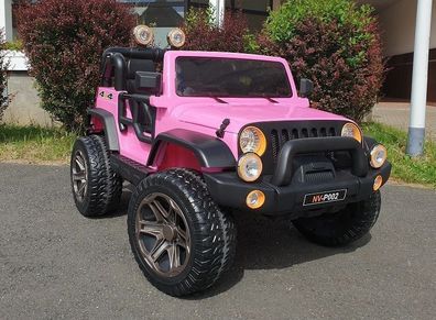 Kinderauto elektrisch Jeep 12V 2x45W Motor pink Kinderfahrzeug Doppelsitzer SUV ATV