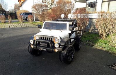 Kinderauto Elektro auto Jeep 12V 2x45W Motor weiß Kinderfahrzeug Doppelsitzer SUV ATV
