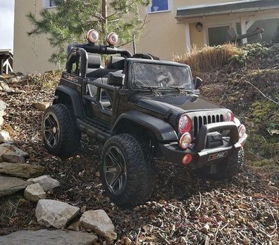 Kinderauto Jeep 4x4 Allrad Akku Kinderfahrzeug Doppelsitzer Kinder 12V Elektroauto