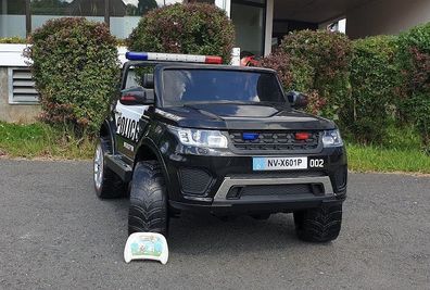 Kinder Polizei 4x4 allrad Jeep Elektro auto Kinderauto Doppelsitzer Polizeiauto 12V