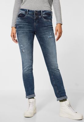 Street One - Casual Fit Jeans in Destroyed Indigo Wash