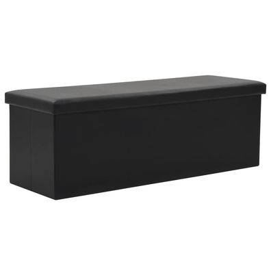 vidaXL Faltbare Sitzbank Kunstleder 110×38×38 cm Schwarz